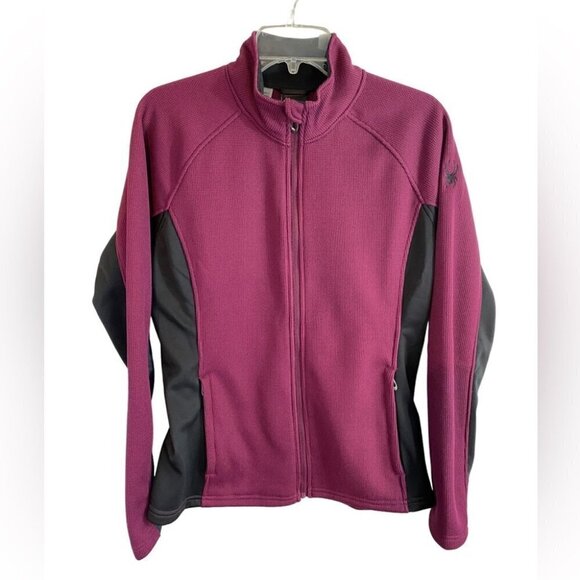 NWOT  Spyder Constant Burgundy Full-Zip Fleece Jacket Ladies L - Picture 1 of 14